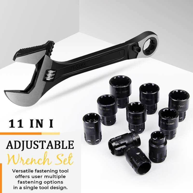 11 in 1 Adjustable Wrench Set